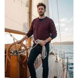 Polo Sport Ralph Lauren Vintage Y2K Striped Crewneck Sweater Men's L